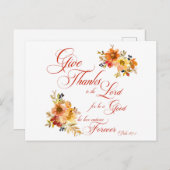 感謝を主に 《秋》 水彩花 ポストカード (正面/裏面)
