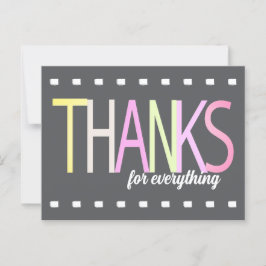 感謝を伝えるパステルカラーのテキストがグレー ミニマリスト背景に ポストカード