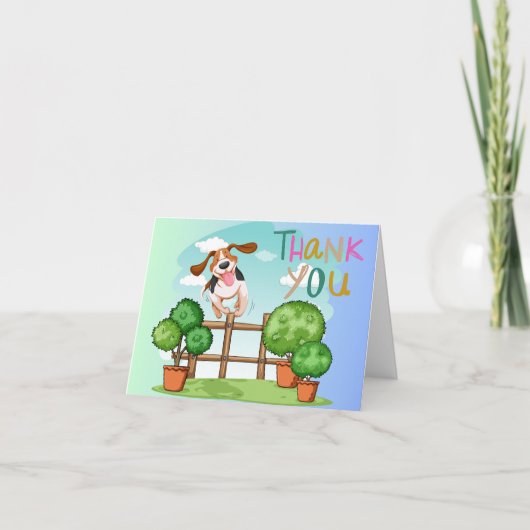 感謝を伝える元気なペットのケア人へのカード サンキューカード (正面)