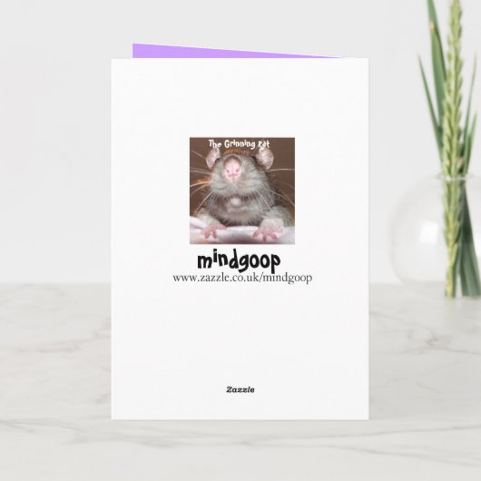 感謝を伝える笑顔のネズミのカード サンキューカード (裏面)