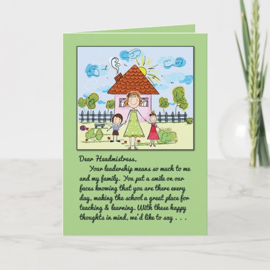 感謝を伝える 校長先生へ 笑顔をありがとう サンキューカード (正面)