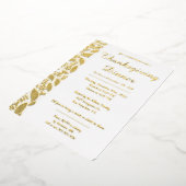 感謝を捧げる 秋の葉のホイル招待状 箔招待状 (回転した状態)