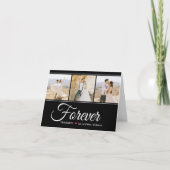 感謝を永遠に ウェディング フォト コラージュ 白黒 サンキューカード (正面)