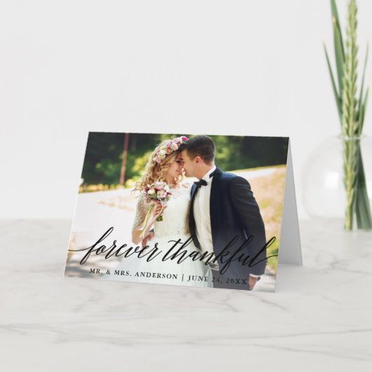 感謝を永遠に 現代カリグラフィー 結婚式 折り サンキューカード (正面)
