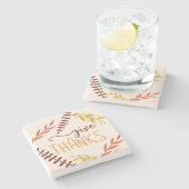 感謝を表す感謝祭の秋の装飾 葉の落ちる季節 ストーンコースター (横)