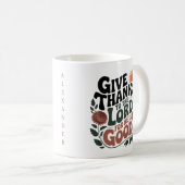 感謝を表す - 個人名入りクリスチャン コーヒーマグカップ (正面右)