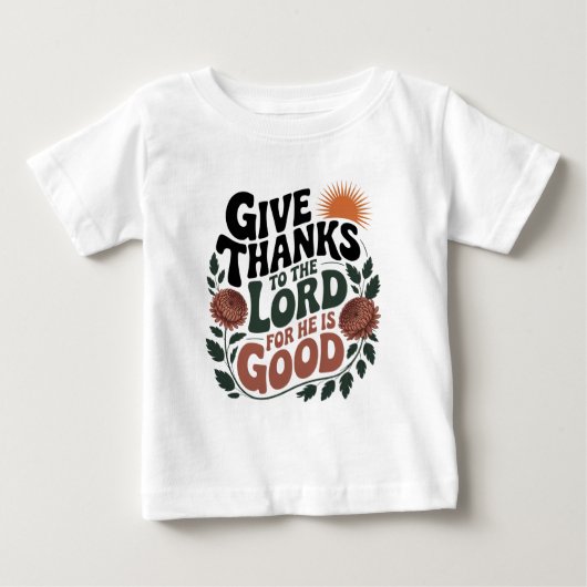 感謝を表そう - キリスト教 ベビーTシャツ (正面)