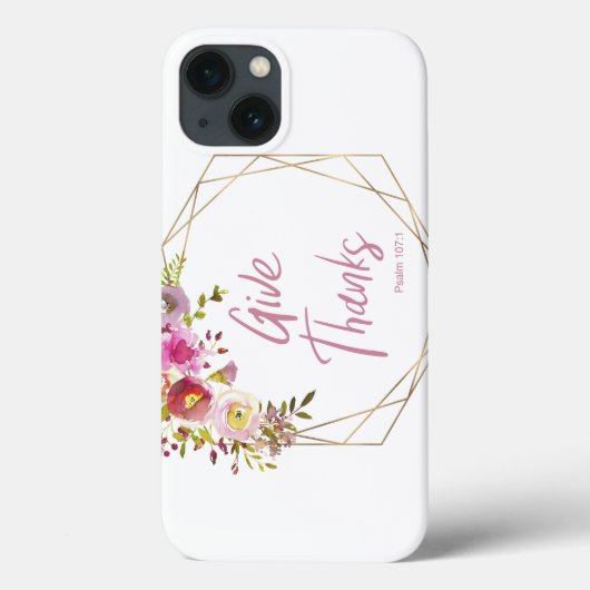 感謝を表そう ピンクの花 水彩画 Case-Mate iPhoneケース (裏面)