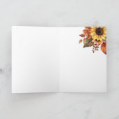 感謝を贈る太陽の花と葉のカード カード (内部)