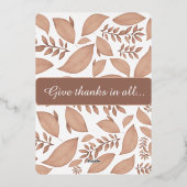 感謝を贈る 秋の葉のホイル インビテーション 箔招待状 (裏面)