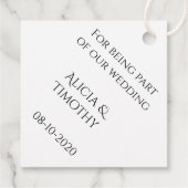 感謝を込めたおしゃれなウェディングギフトタグ フェイバータグ (裏面)