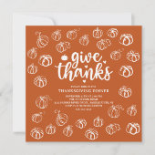 感謝を込めた感謝祭のディナー 招待状 (正面)