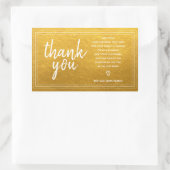 感謝を込めた特別なメッセージ　ゴールドギフト 長方形シール (バッグ)