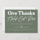 感謝を込めてパイを食べる 感謝祭 招待状 (正面)