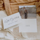 「感謝を込めて」モダンミニマルスクリプト写真 サンキューカード