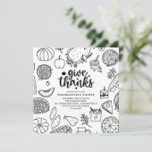 感謝を込めて 感謝祭のディナーへの招待 招待状 (スタンド正面)