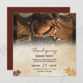 感謝を込めて - 感謝祭の食事会 印刷可能テンプレート 招待状 (正面/裏面)