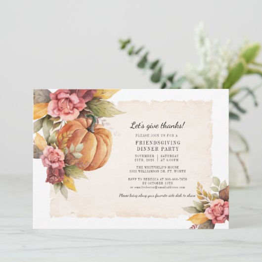 感謝を込めて 秋の友人感謝祭 招待状 (スタンド正面)
