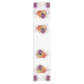 感謝エレガントのカボチャのバーガンディの花 ショートテーブルランナー (正面)