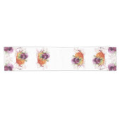 感謝エレガントのカボチャのバーガンディの花 ショートテーブルランナー (横)