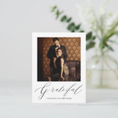 感謝エレガントの台本の写真結婚の感謝 ポストカード (スタンド正面)