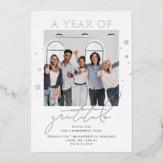 感謝エレガントの台本フォトビ企業のジネス 箔シーズンカード (正面)