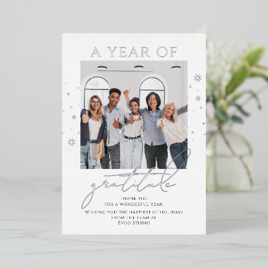 感謝エレガントの台本フォトビ企業のジネス 箔シーズンカード (立ち正面)