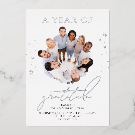 感謝エレガントの台本フォトビ企業のジネス 箔シーズンカード (正面)