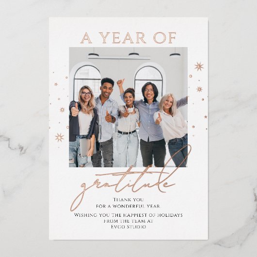 感謝エレガントの台本フォトビ企業のジネス 箔シーズンカード (正面)