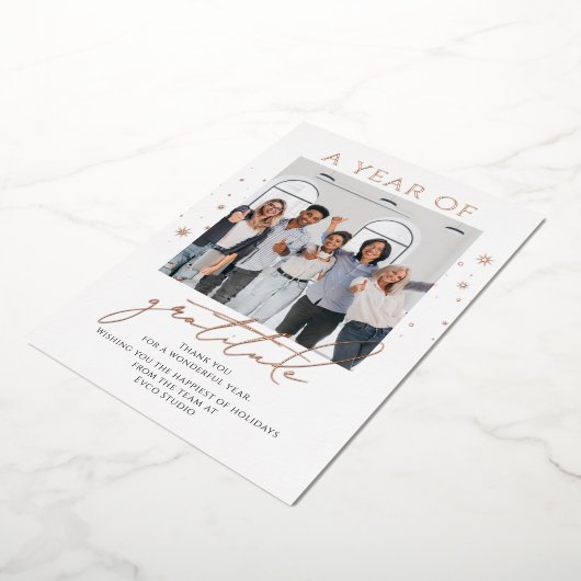 感謝エレガントの台本フォトビ企業のジネス 箔シーズンカード (回転した状態)