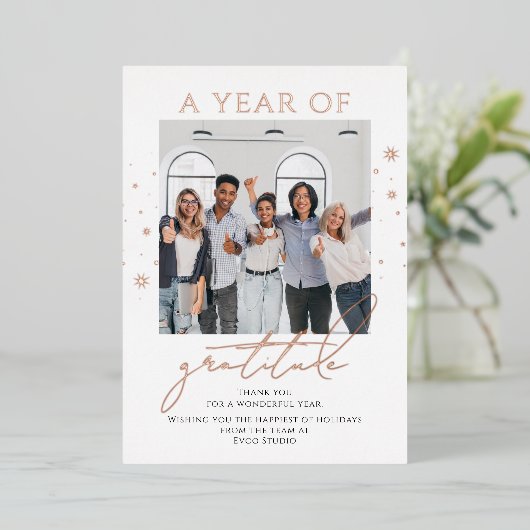 感謝エレガントの台本フォトビ企業のジネス 箔シーズンカード (立ち正面)