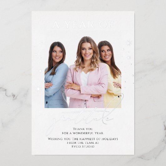 感謝エレガントの台本フォトビ企業のジネス 箔シーズンカード (正面)