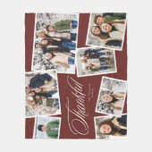 感謝エレガントの7フォトコラージュマルーン フリースブランケット (正面)