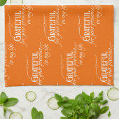 感謝エレガント感謝秋オレンジ キッチンタオル (折り畳み)