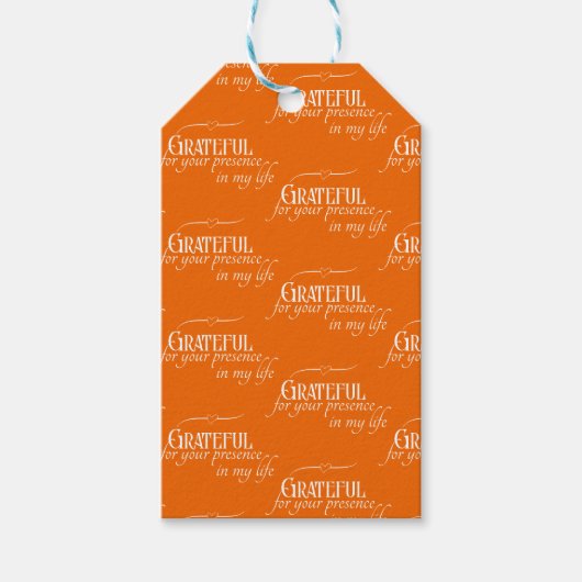 感謝エレガント感謝秋オレンジ ギフトタグ (正面)