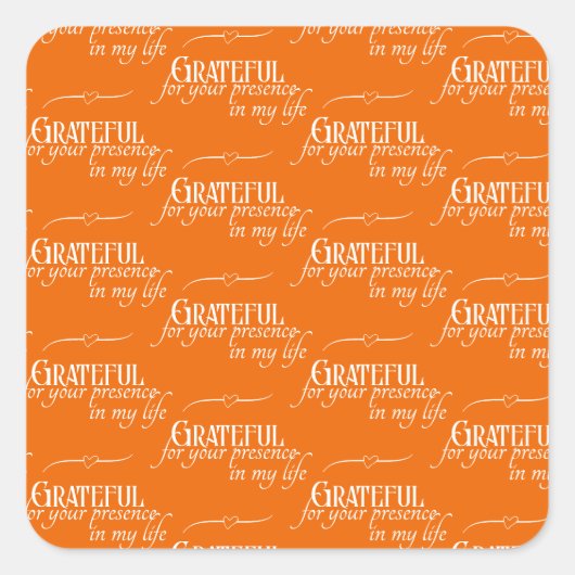 感謝エレガント感謝秋オレンジ スクエアシール (正面)
