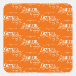 感謝エレガント感謝秋オレンジ スクエアシール