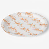 感謝エレガント感謝秋タイポグラフィ ペーパープレート (アングル)