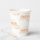 感謝エレガント感謝秋タイポグラフィ 紙コップ (裏面)