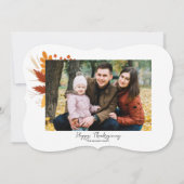感謝エレガント秋&感謝祭フォトカード 招待状 (裏面)