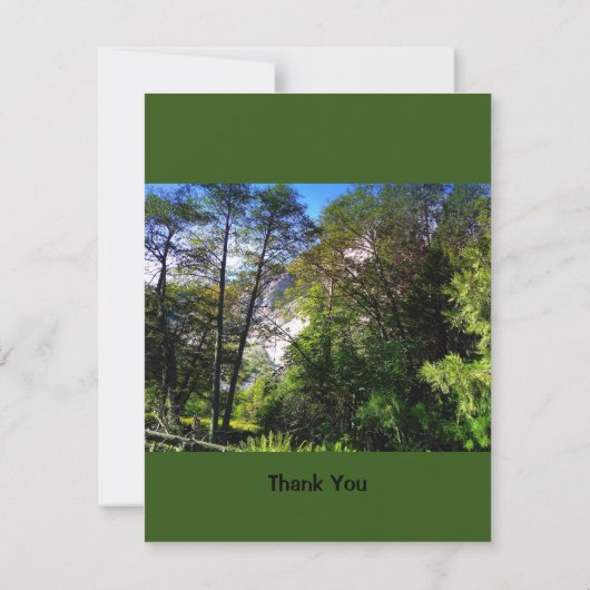 感謝カスタマイズ引用文グリーンシーナリーフォレスト サンキューカード (裏面)