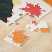 感謝カスタム七面鳥の写真シーズンをゴブルに ジグソーパズル (側面)