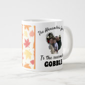 感謝カスタム七面鳥の写真シーズンをゴブルに ジャンボコーヒーマグカップ (正面右)