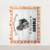 感謝カスタム七面鳥の写真シーズンをゴブルに タペストリー (正面)