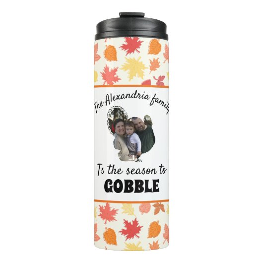 感謝カスタム七面鳥の写真シーズンをゴブルに タンブラー (正面)