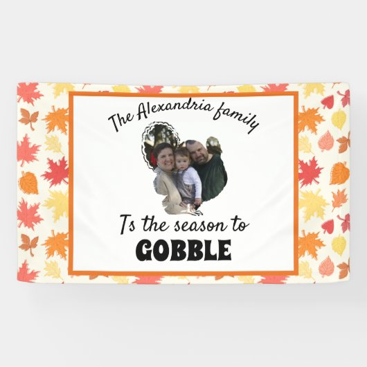 感謝カスタム七面鳥の写真シーズンをゴブルに 横断幕 (横)