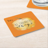 感謝カスタム常に感謝するテーブルドリンク スクエアペーパーコースター (アングル)