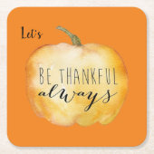 感謝カスタム常に感謝するテーブルドリンク スクエアペーパーコースター (正面)