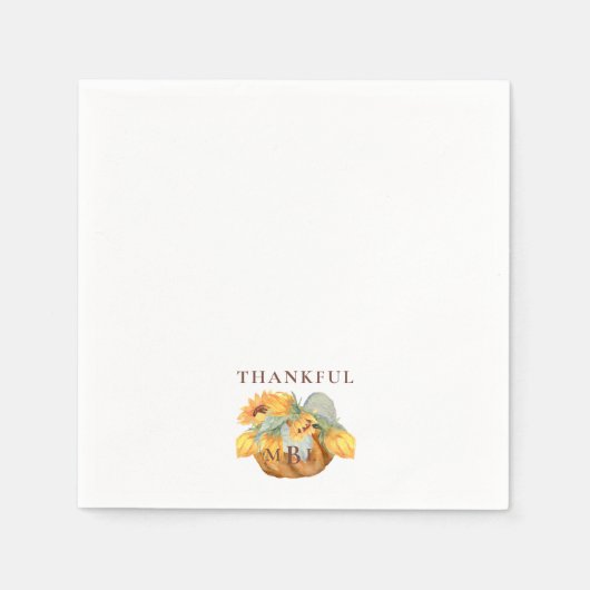 感謝カボチャのモノグラム感謝カクテル スタンダードカクテルナプキン (正面)