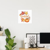 感謝カボチャ&紅葉 ポスター (ホームオフィス)